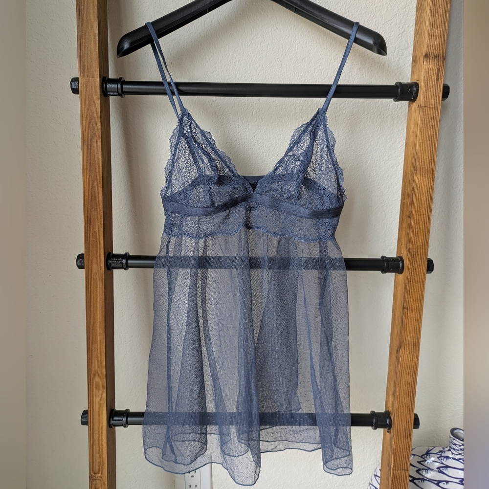 Elegant Blue Lace Chemise